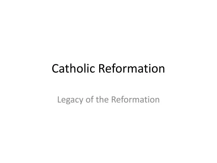catholic reformation