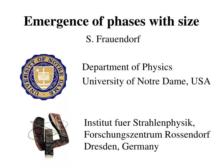 emergence of phases with size