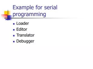 Example for serial programming