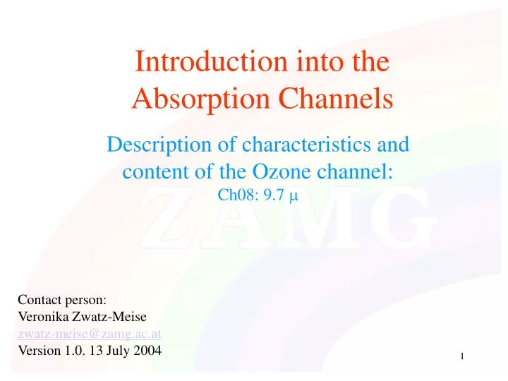 introduction into the absorption channels