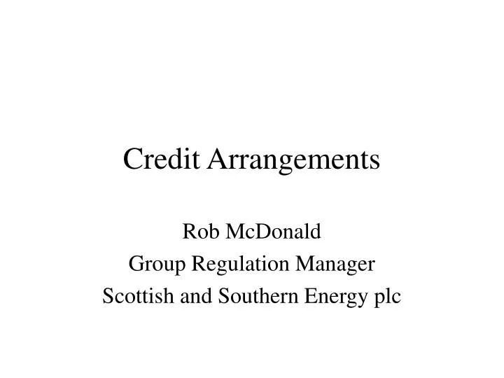 credit arrangements