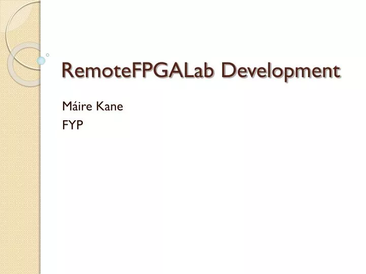 remotefpgalab development