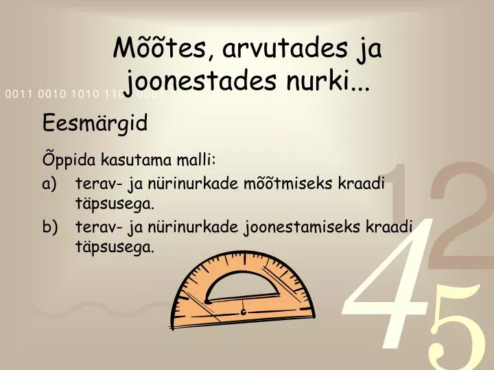 m tes arvutades ja joonestades nurki