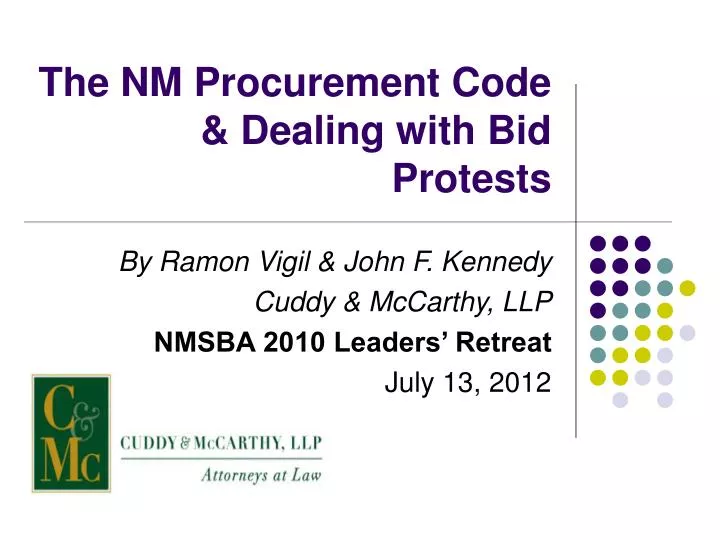 the nm procurement code dealing with bid protests