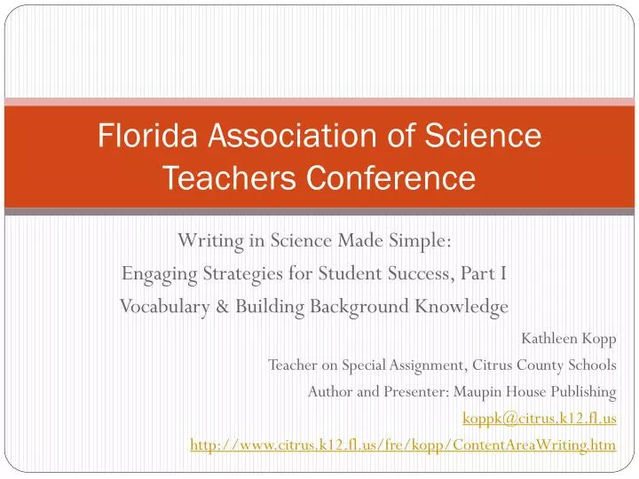 florida association of science teachers conference