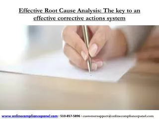 Effective Root Cause Analysis: The key to an effective corre