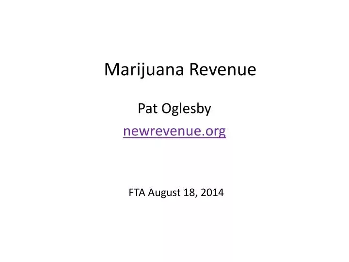 marijuana revenue
