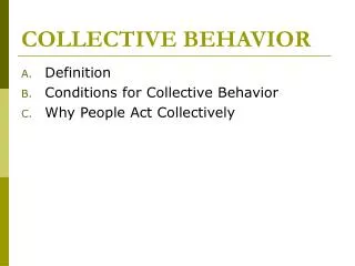 COLLECTIVE BEHAVIOR