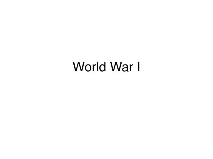 world war i