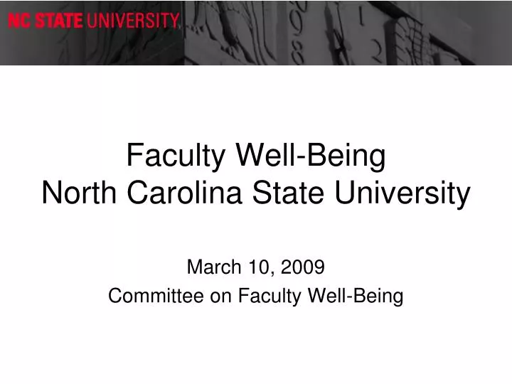 faculty well being north carolina state university