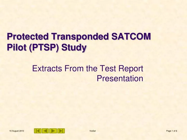 protected transponded satcom pilot ptsp study