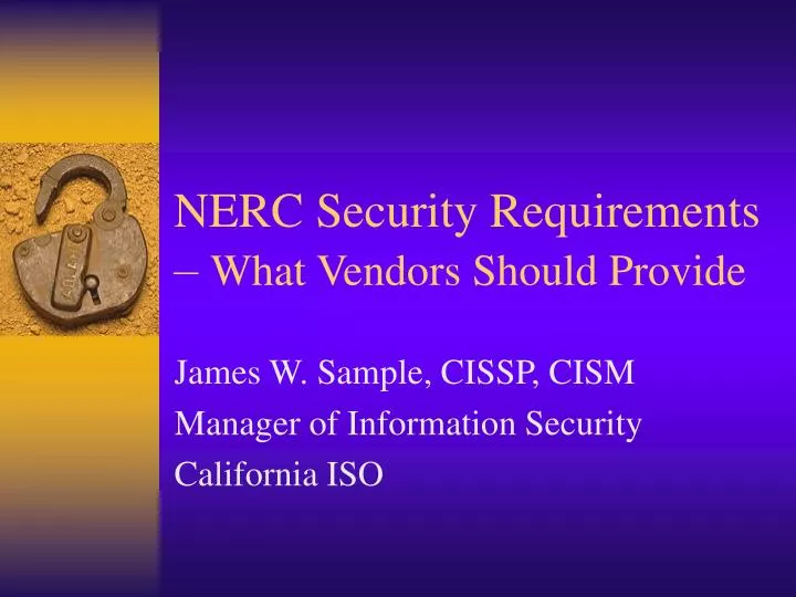 nerc security requirements what vendors should provide
