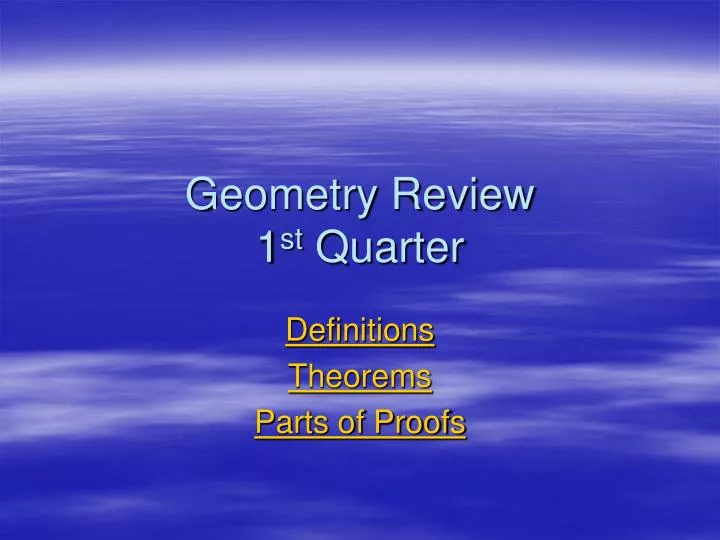geometry review 1 st quarter