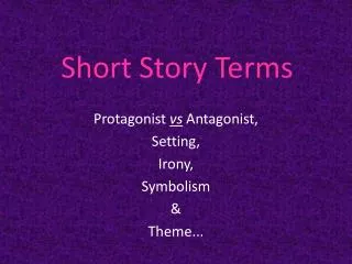 Short Story Terms