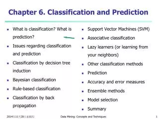 Chapter 6. Classification and Prediction