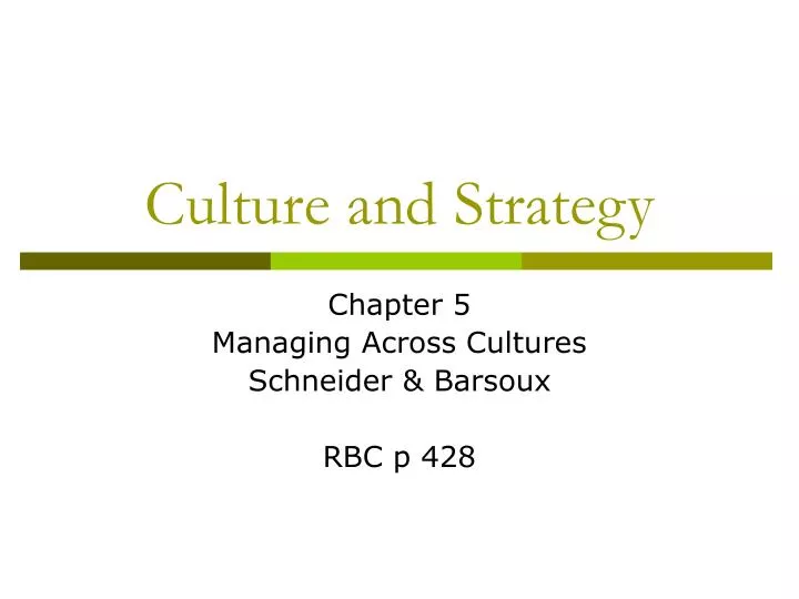 culture and strategy