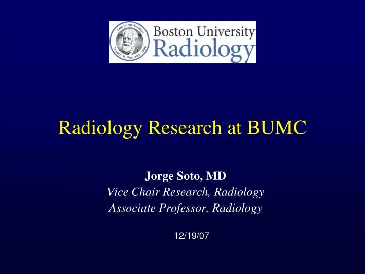 radiology research at bumc