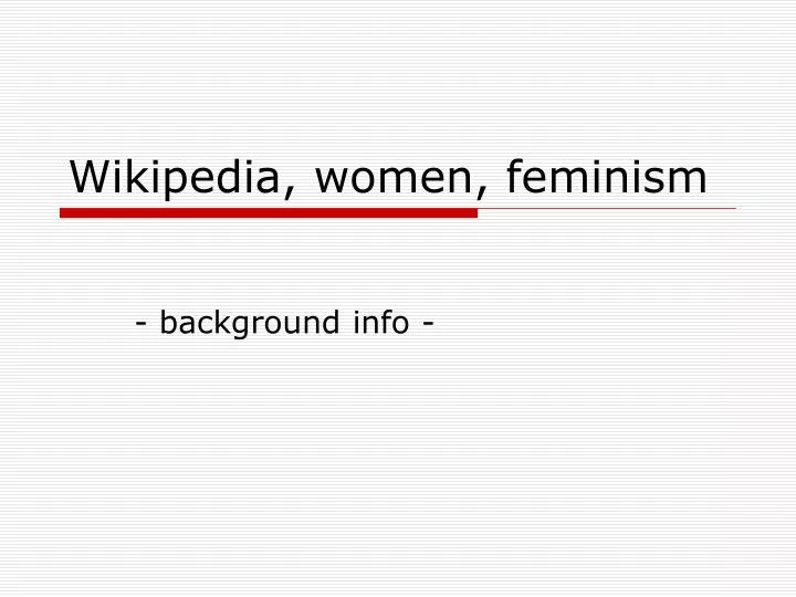 wikipedia women feminism