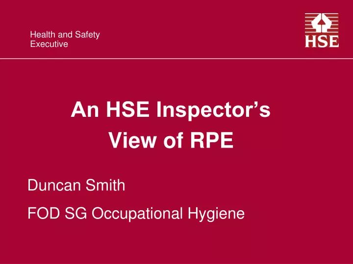 an hse inspector s view of rpe