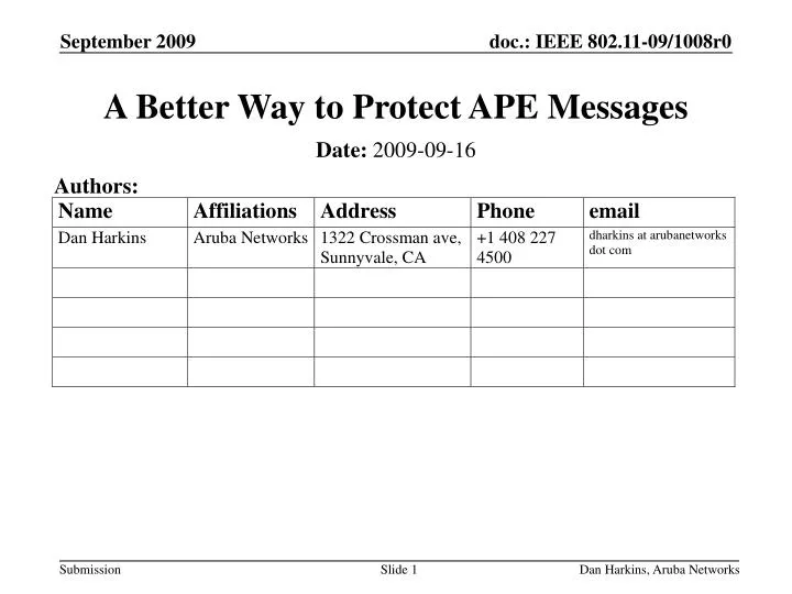 a better way to protect ape messages