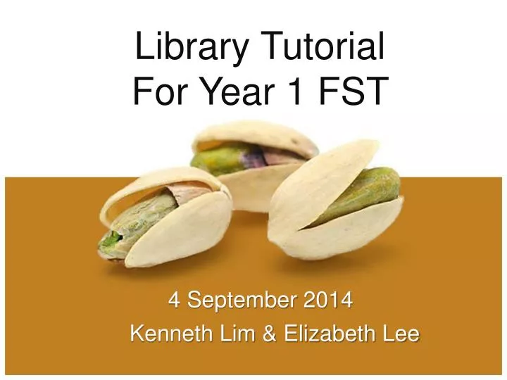 library tutorial for year 1 fst