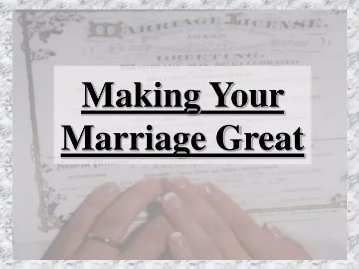 making your marriage great