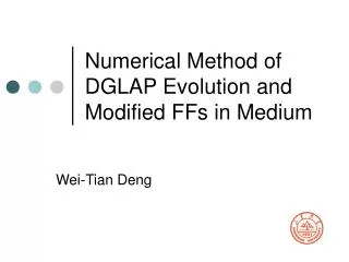 Numerical Method of DGLAP Evolution and Modified FFs in Medium