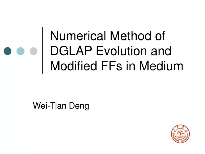 numerical method of dglap evolution and modified ffs in medium