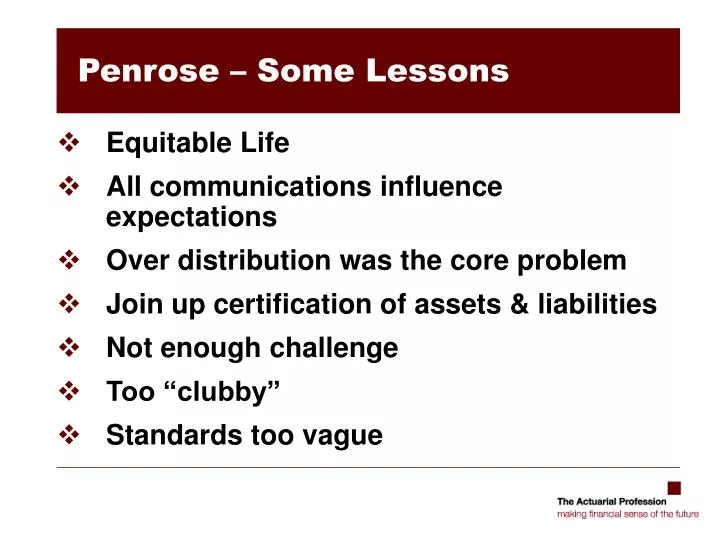 penrose some lessons
