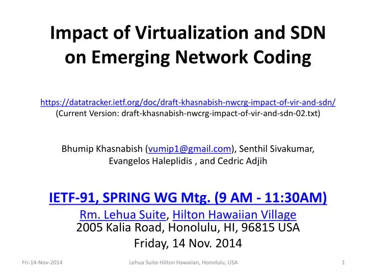 impact of virtualization and sdn on emerging network coding
