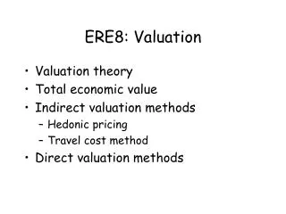 ERE8: Valuation