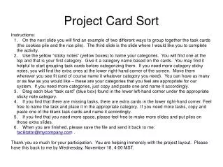 Project Card Sort