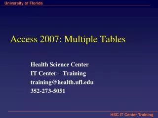Access 2007: Multiple Tables