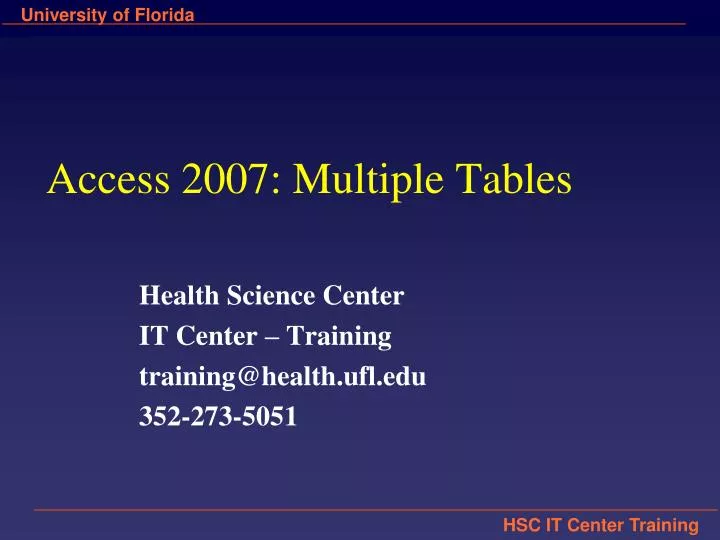 access 2007 multiple tables