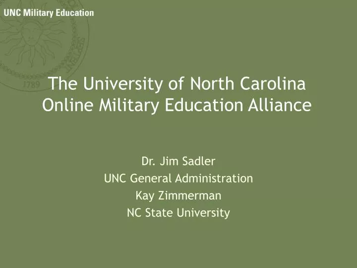 the university of north carolina online military education alliance