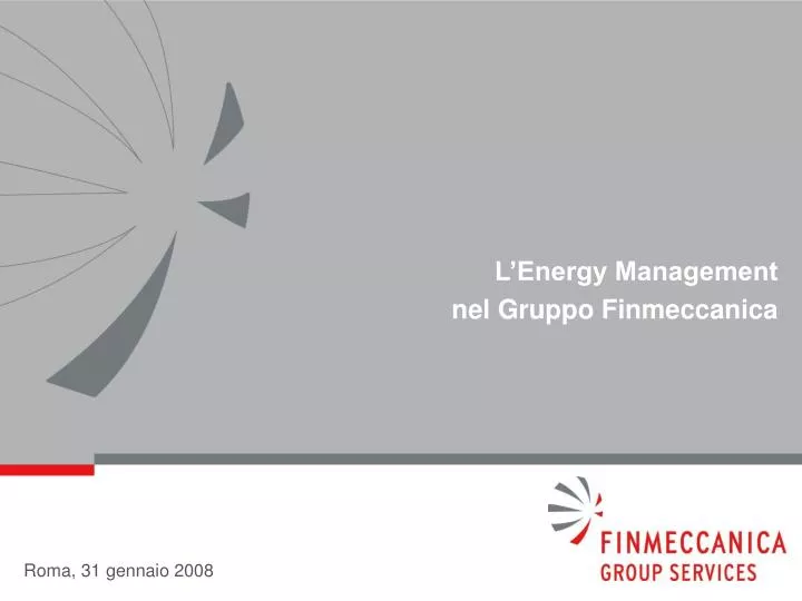 l energy management nel gruppo finmeccanica