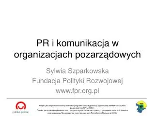 PR i komunikacja w organizacjach pozarządowych