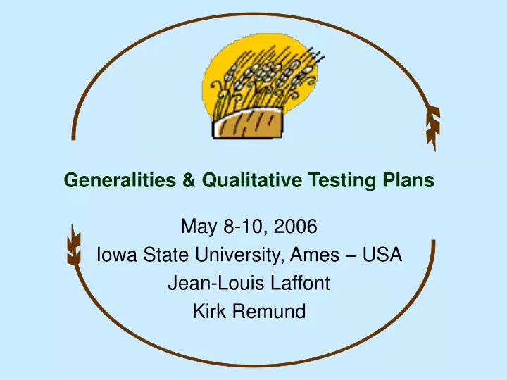 generalities qualitative testing plans