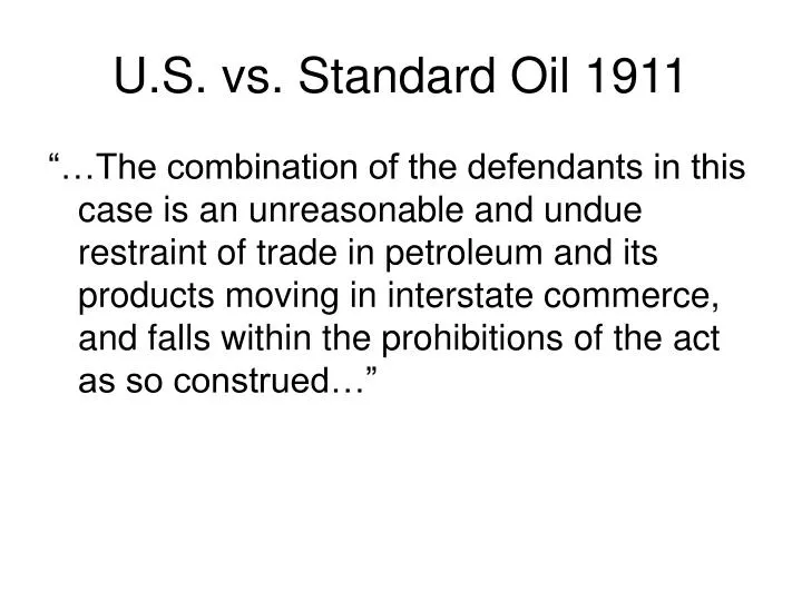 u s vs standard oil 1911
