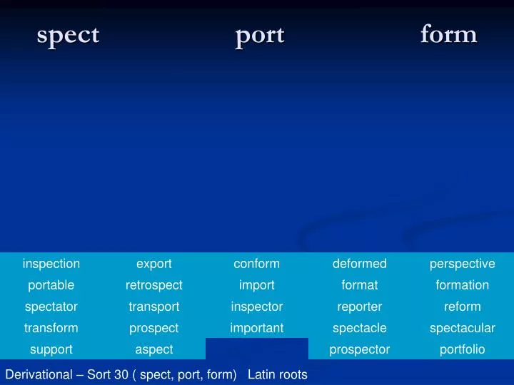 spect port form