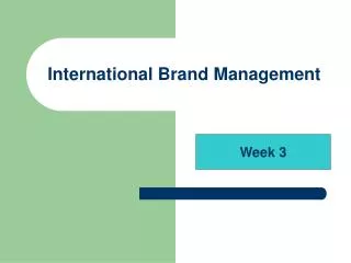 International Brand Management