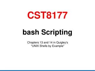 CST8177 bash Scripting