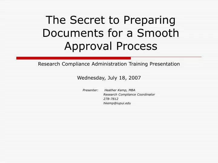the secret to preparing documents for a smooth approval process