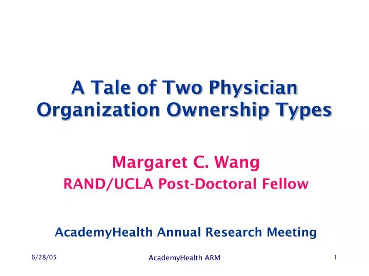 a tale of two physician organization ownership types