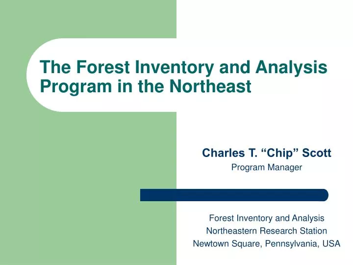 the forest inventory and analysis program in the northeast