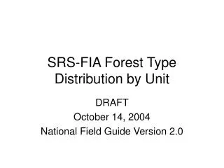 srs fia forest type distribution by unit