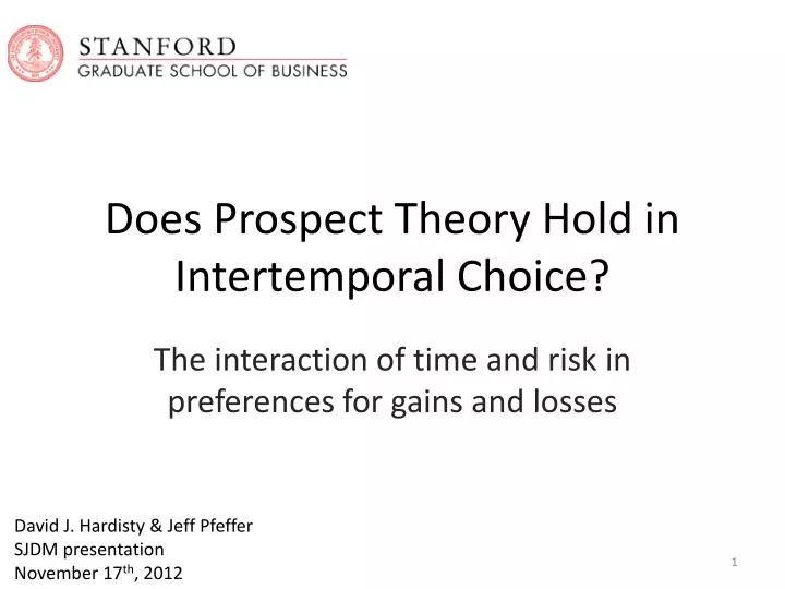 does prospect theory hold in intertemporal choice