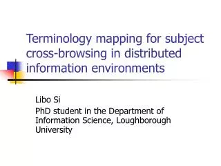 Terminology mapping for subject cross-browsing in distributed information environments