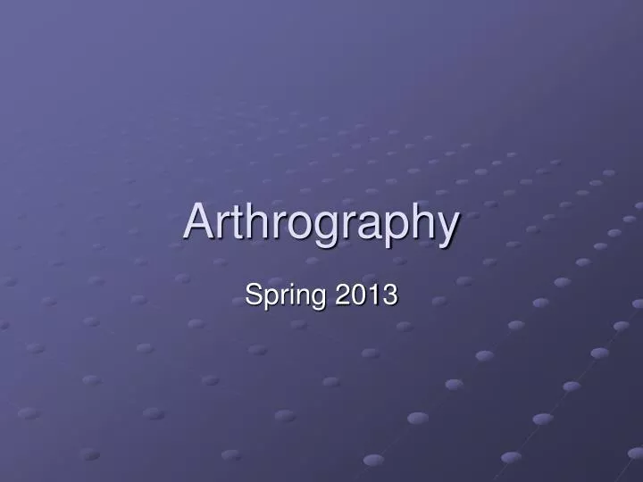 arthrography