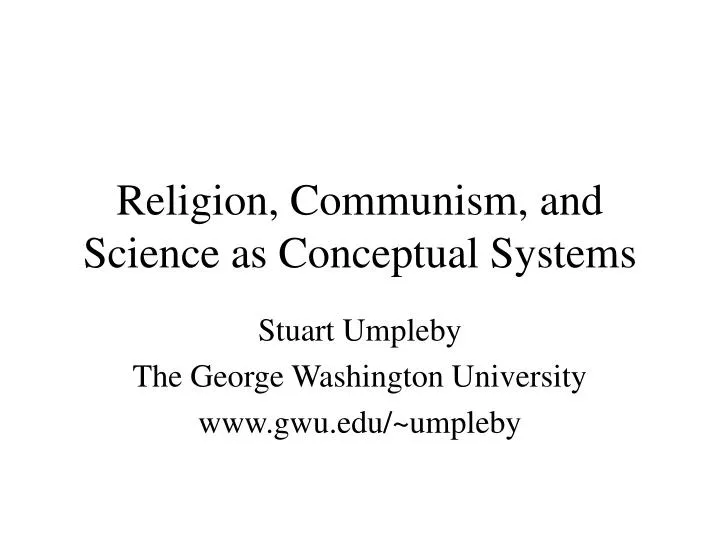 religion communism and science as conceptual systems